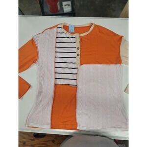 Boutique Women's‎ Top Colorblock Patchwork Size Medium